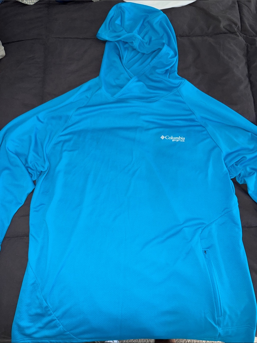 Columbia Men’s Bright Teal Hooded Swim Rash Guard